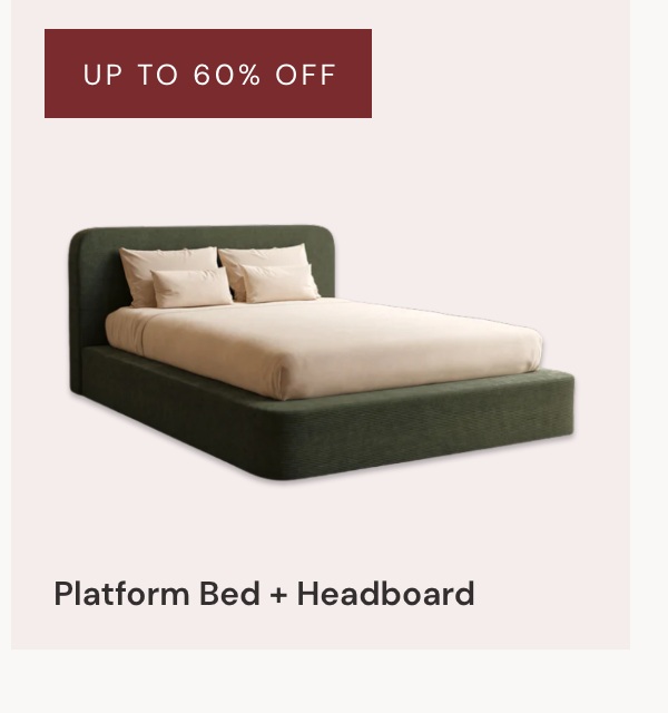 UP TO 60% off Platform Bed + Headboard
