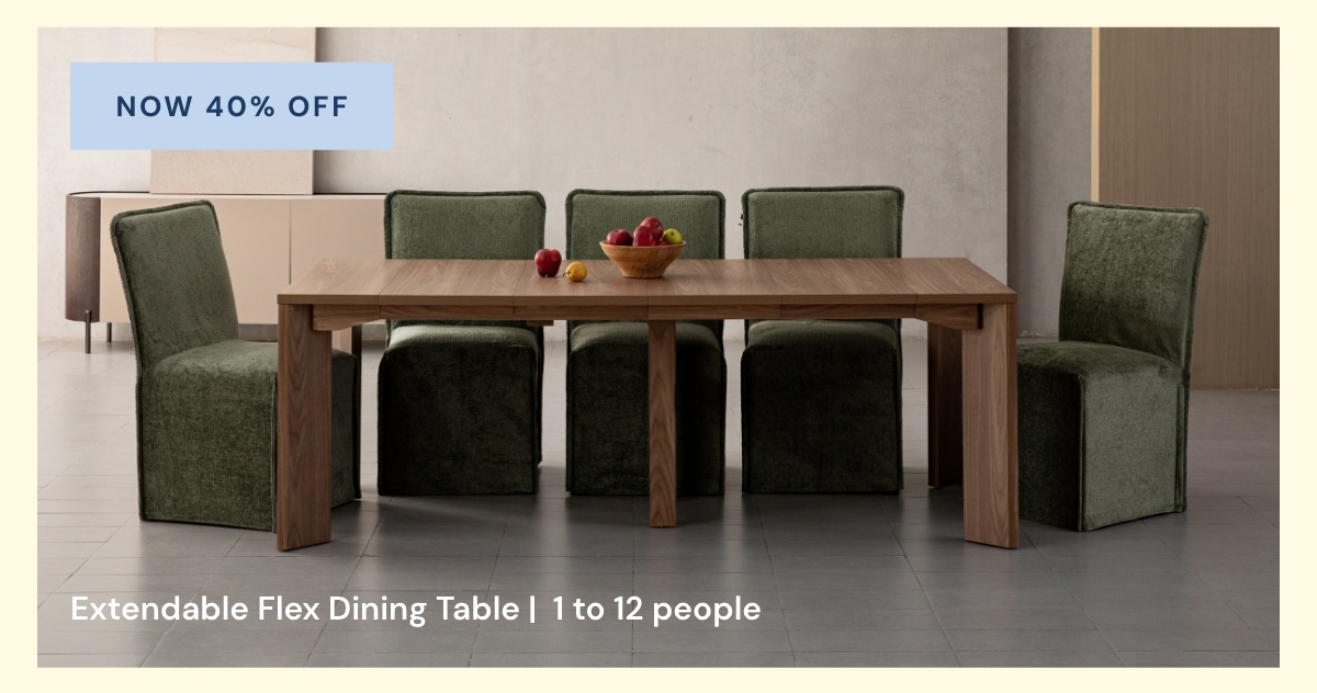 Extendable Flex Dining Table | 1 to 12 people