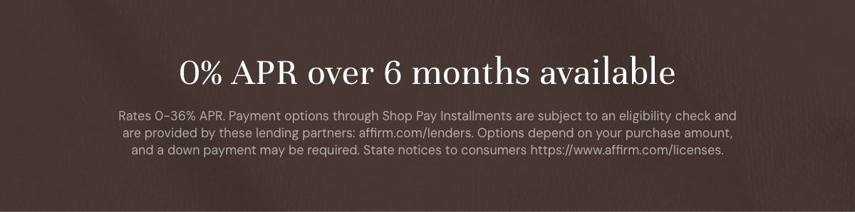 0% APR over 6 months available
