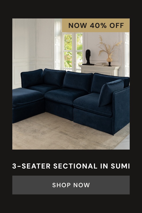 Modular 3-Seater in Sumi. Now 40% OFF.