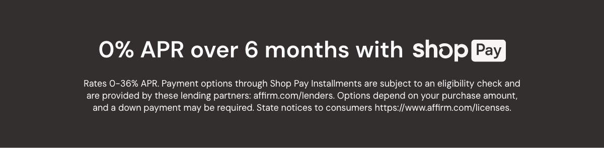 0% APR over 6 months with ShopPay