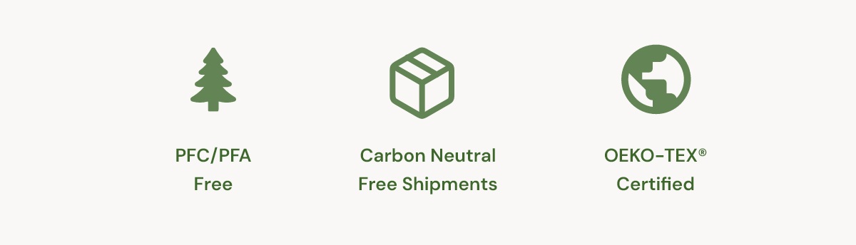 PFC/PFA Free | Carbon Neutral Free Shipments | OEKO-TEX® Certified