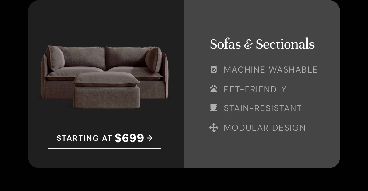 Washable Sofas - Now up to 60% off