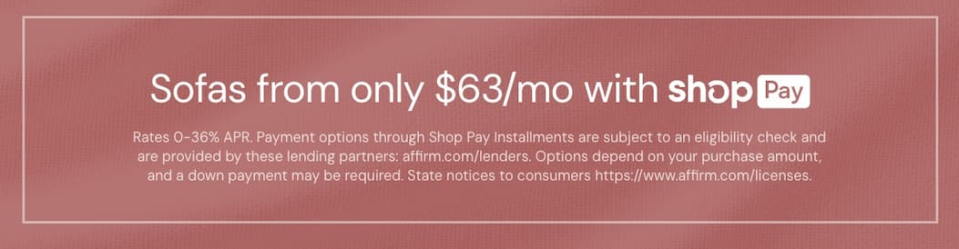 Sofas from only $63/mo with Shop Pay