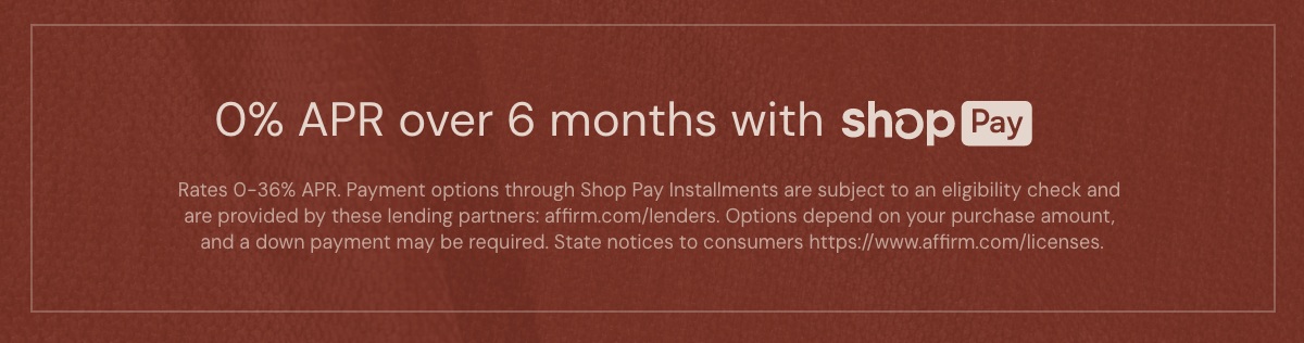 0% APR Over 6 months with ShopPay