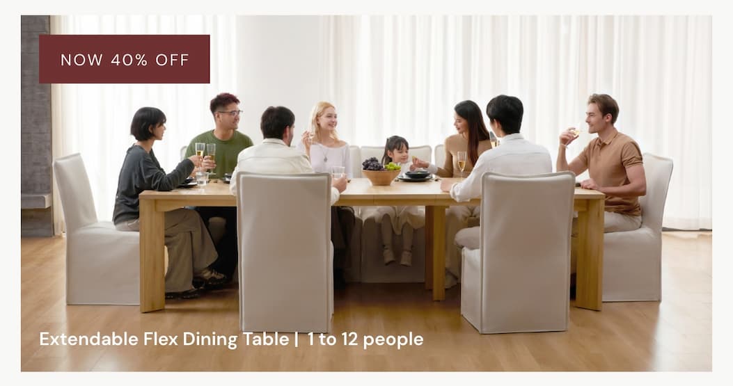 NOW 40% off Extendable Flex Dining Table | 1 to 12 people
