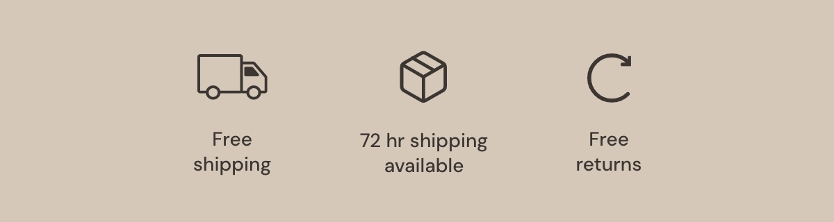 Free Shipping | 72 hr Shipping Available | Free Returns 