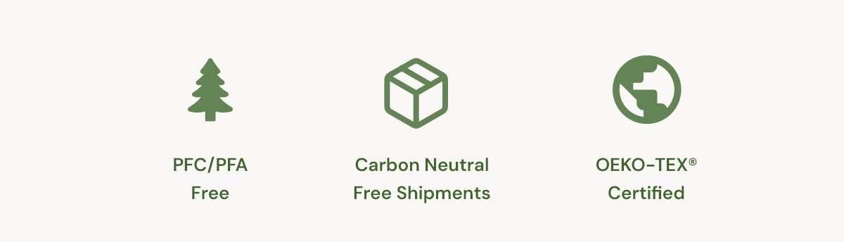 Carbon Neutral Free Shipments  | PFC-Free & OekoTex® Certified