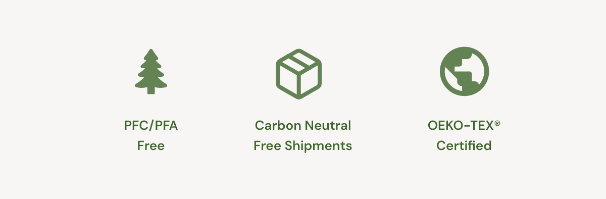 PFC/PFA Free | Carbon Neutral Free Shipments | OEKO-TEX® Certified