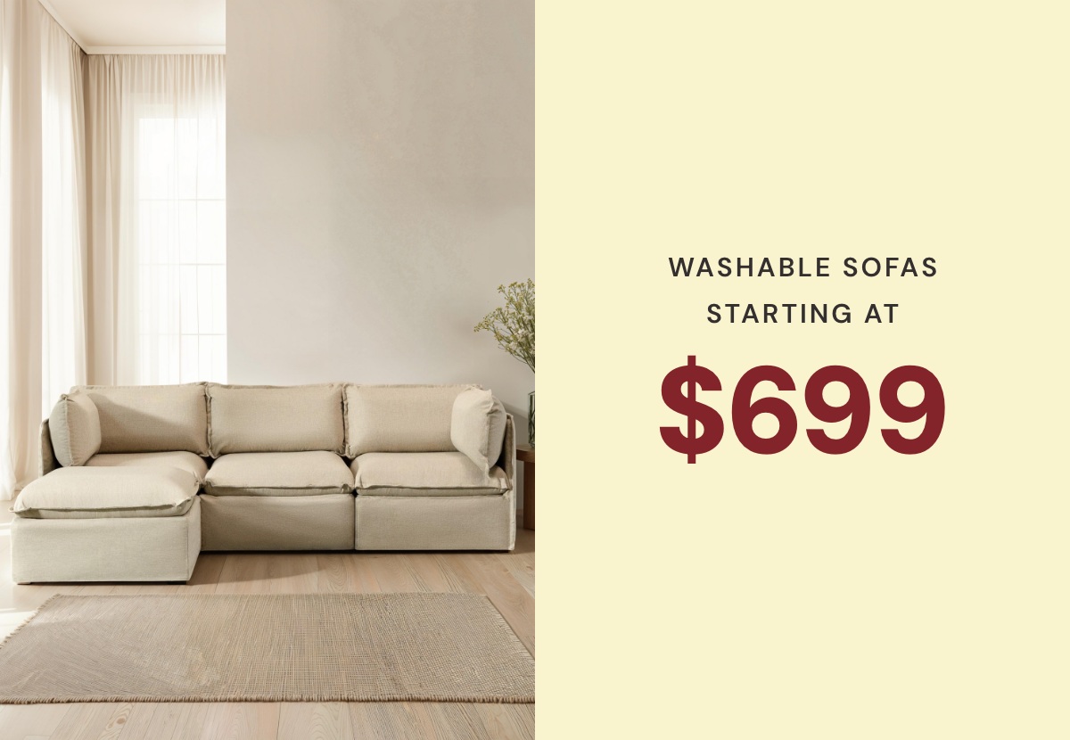 Washable Sofas - Starting at only $699