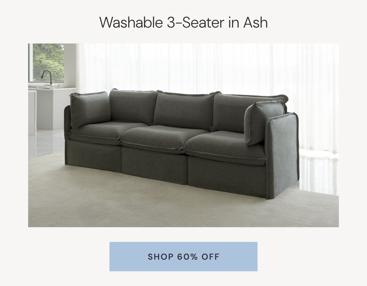 Modular Washable 3-Seater in Ash 