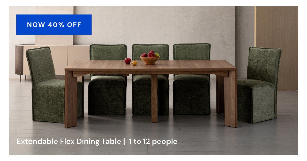 Extendable Flex Dining Table | 1 to 12 people