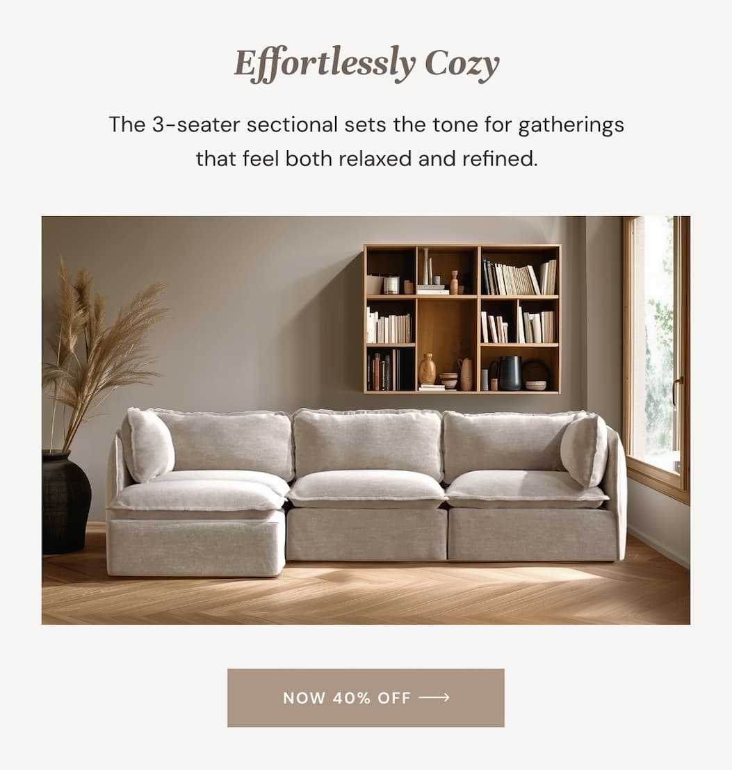 The 3-seater sets the tone for gatherings that feel both relaxed and refined.