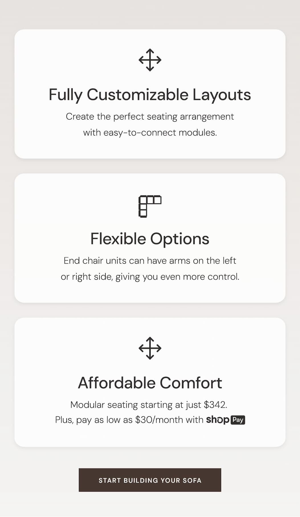 Start Building Your Sofa