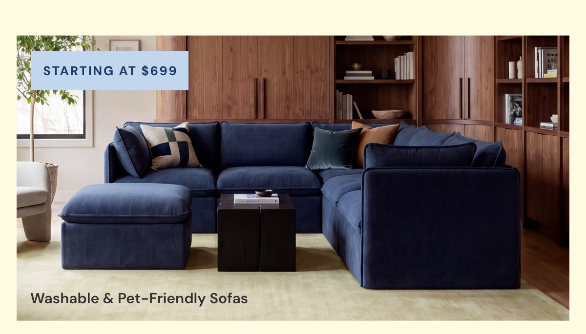 Washable & Pet-Friendly Sofas STARTING at $699