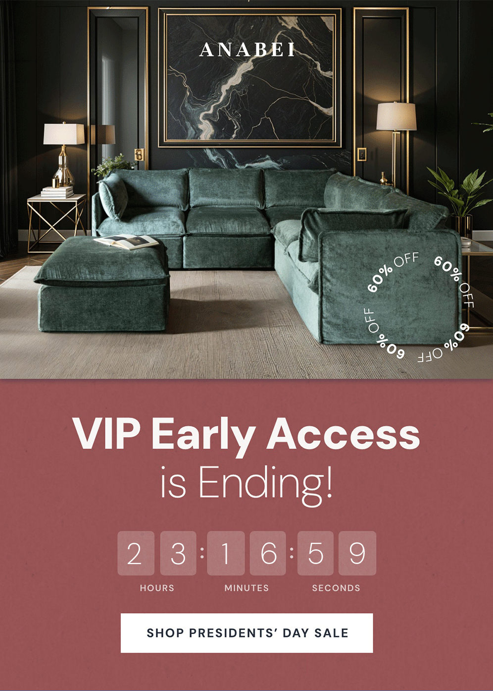 Presidents' Day Sale: Up to 60% off sitewide