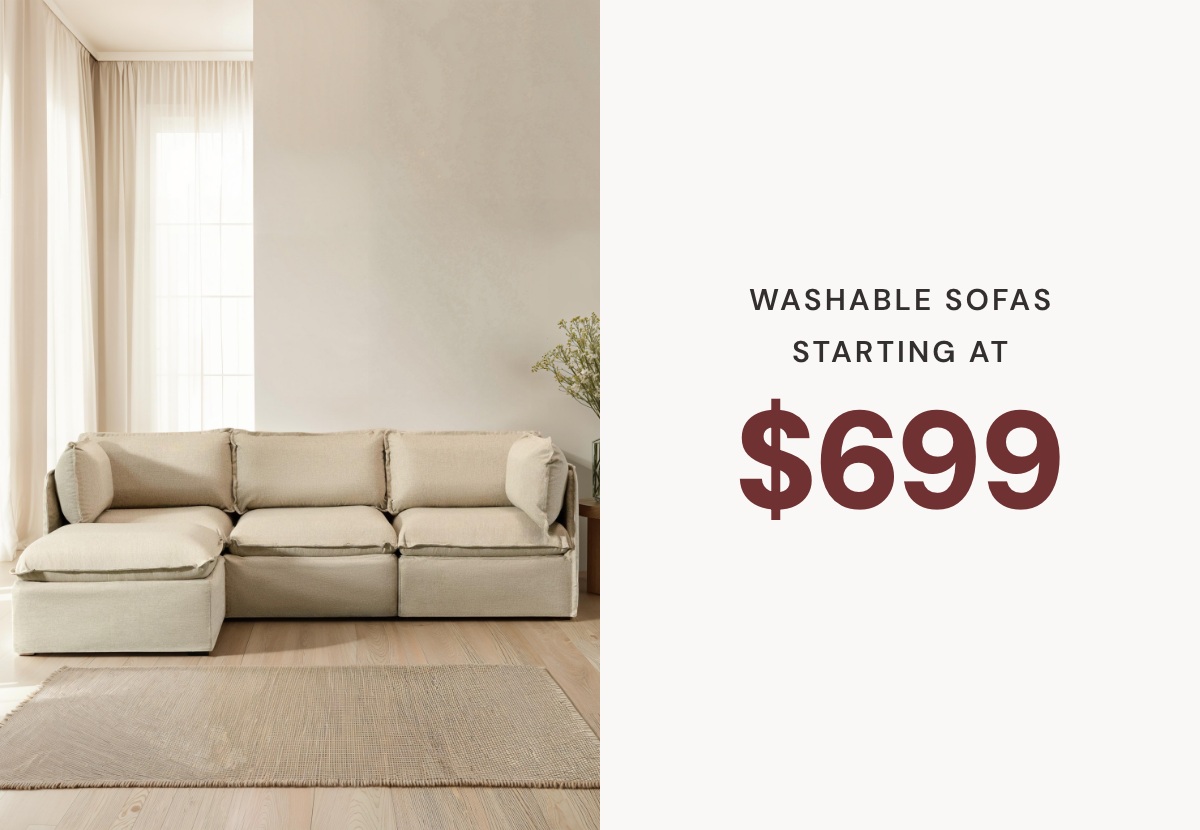 Washable Sofas - Starting at $699