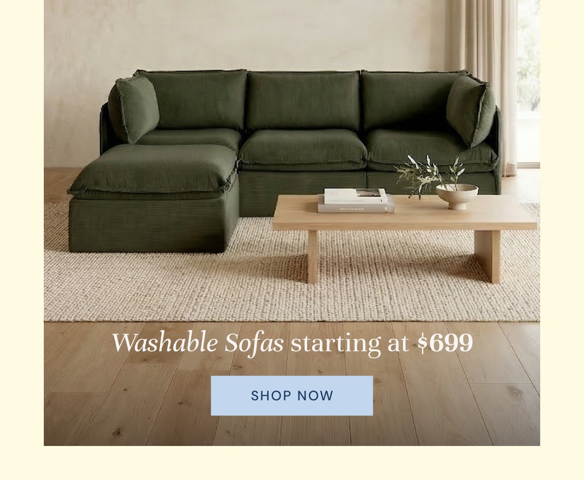 Washable Sofas - Starting at $699