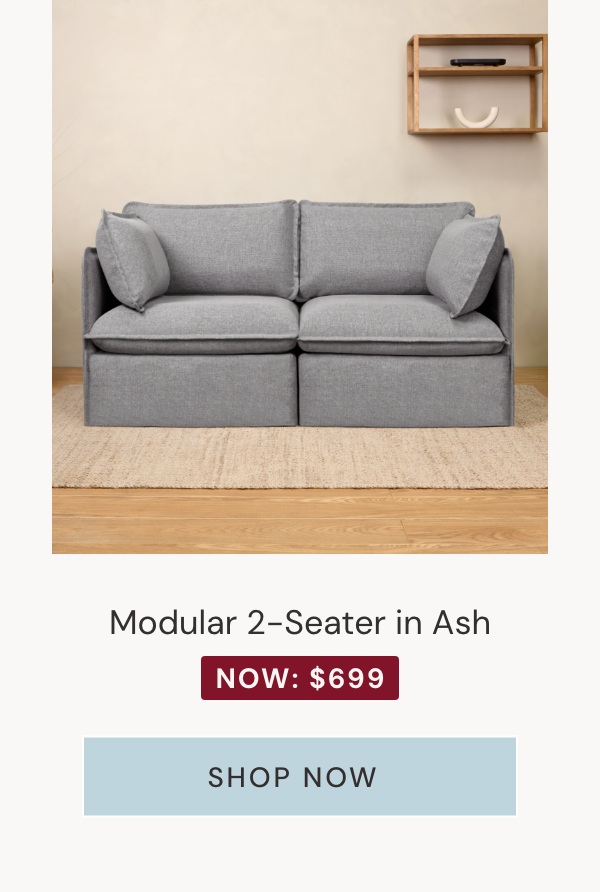 Modular 2-Seater in Ash. Now $699.