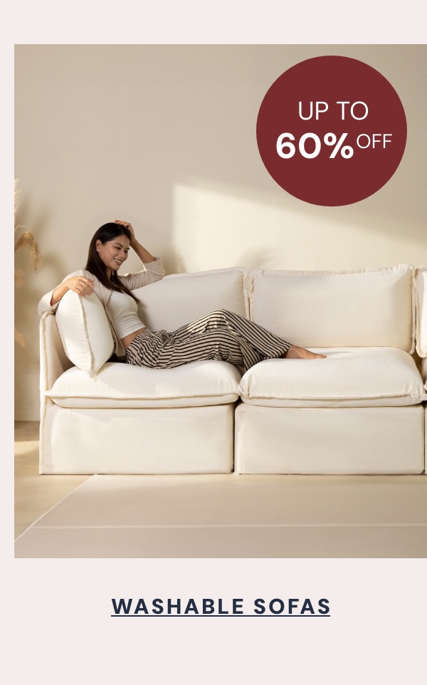 Washable Sofas up to 60% off