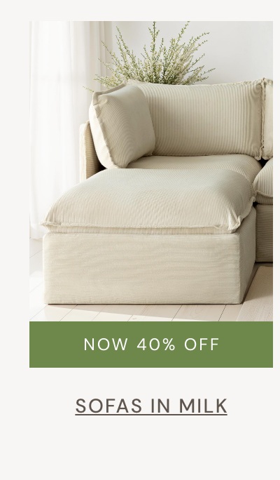 Sofas in milk: Now 40% off
