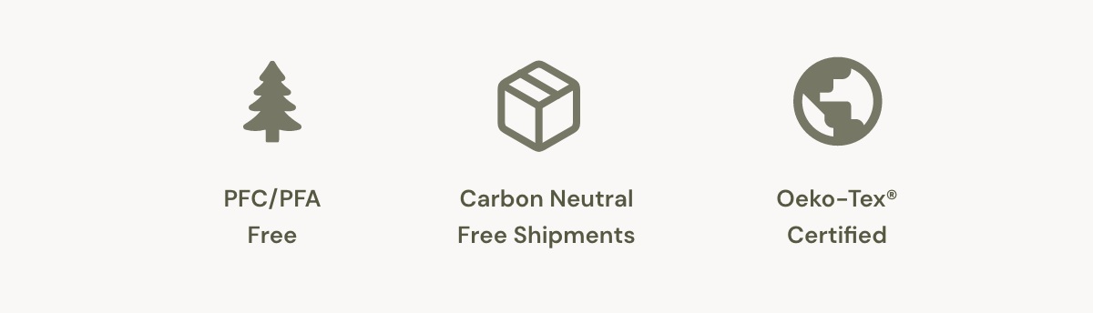 PFC/PFA Free I Carbon Neutral Free Shipments I Oeako-Tex Certified