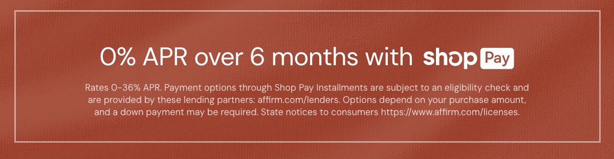 0% APR over 6 months with ShopPay