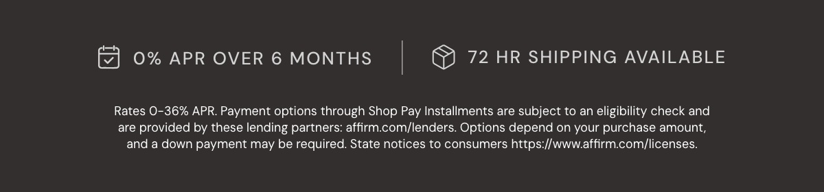 0% APR OVER 6 MONTHS
