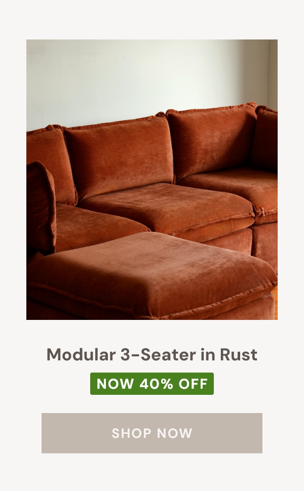 Modular 3-Seater in Rust Now 40% OFF