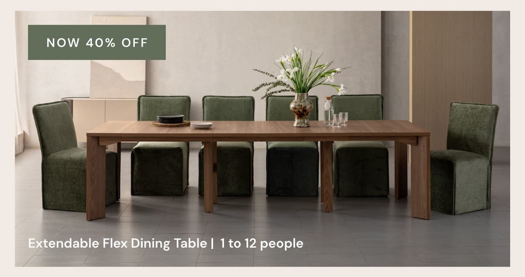 NOW 40% off Extendable Flex Dining Table | 1 to 12 people