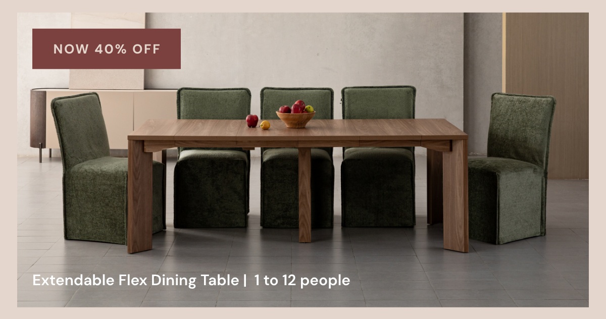 NOW 40% off Extendable Flex Dining Table | 1 to 12 people