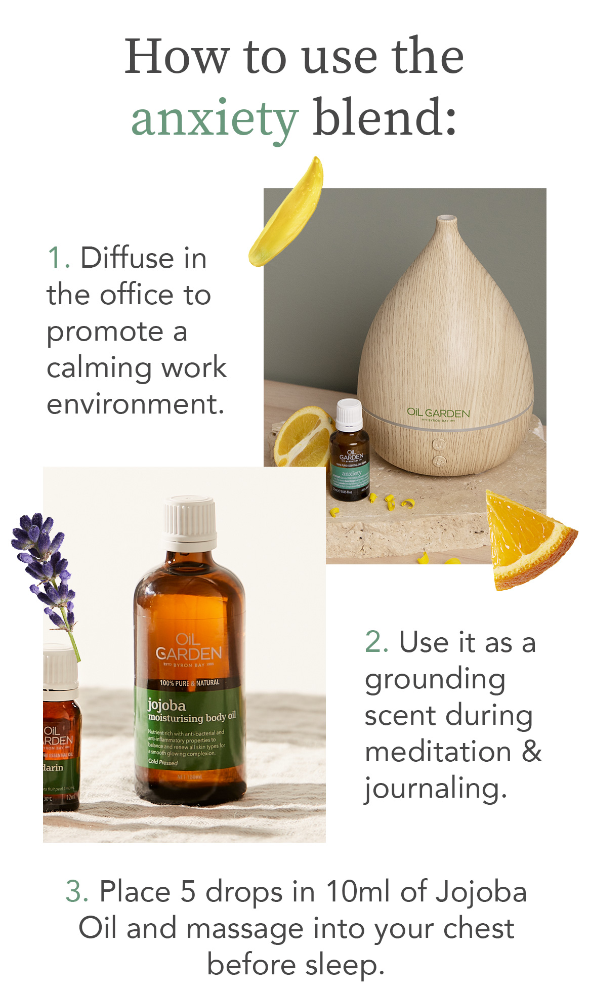 Your guide to our anxiety blend Oil Garden