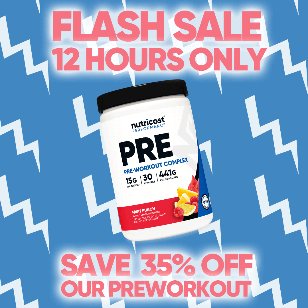 Maximize gains with our preworkout flash sale ⚡ Nutricost