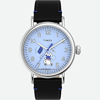 Timex Standard x Peanuts Featuring Snoopy Graduation 40mm Leather Strap Watch