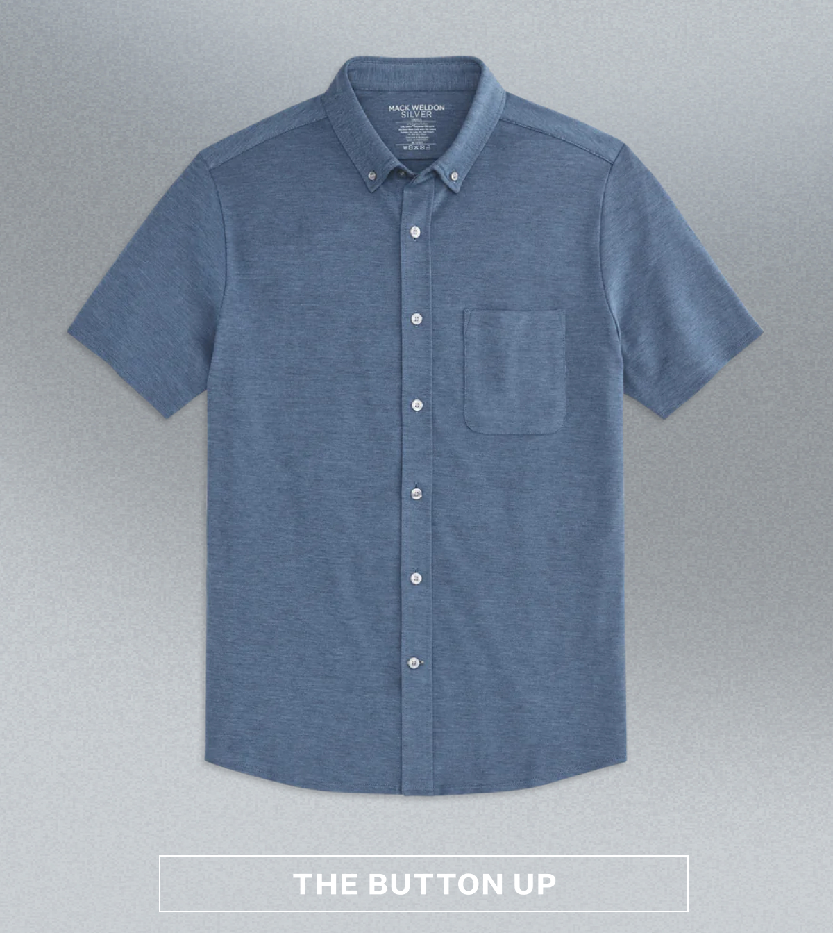 SILVER Pique Short Sleeve Button Up