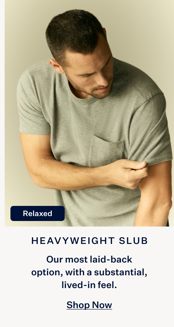 Man wearing Heavyweight Slub T-shirt in Grey Heather