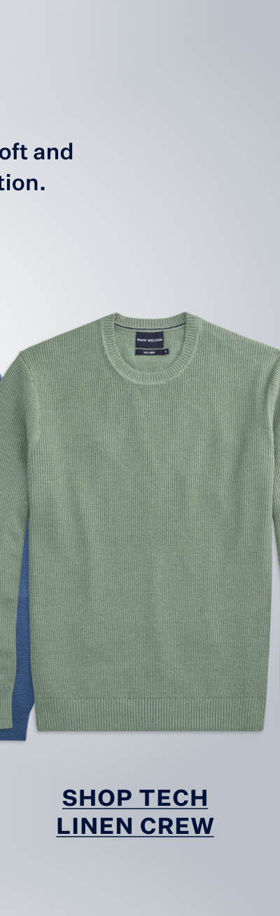 Tech Linen Long Sleeve Crew in Sage Leaf Heather 