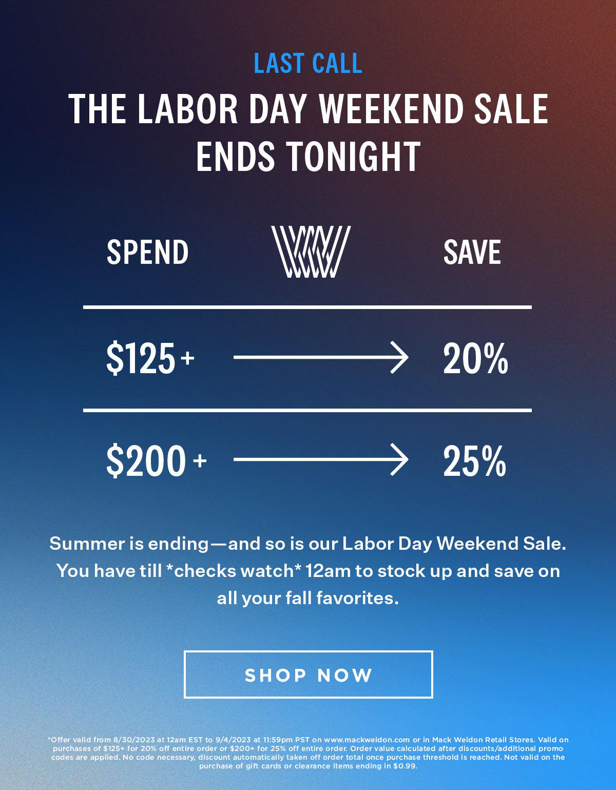 Labor Day Sale