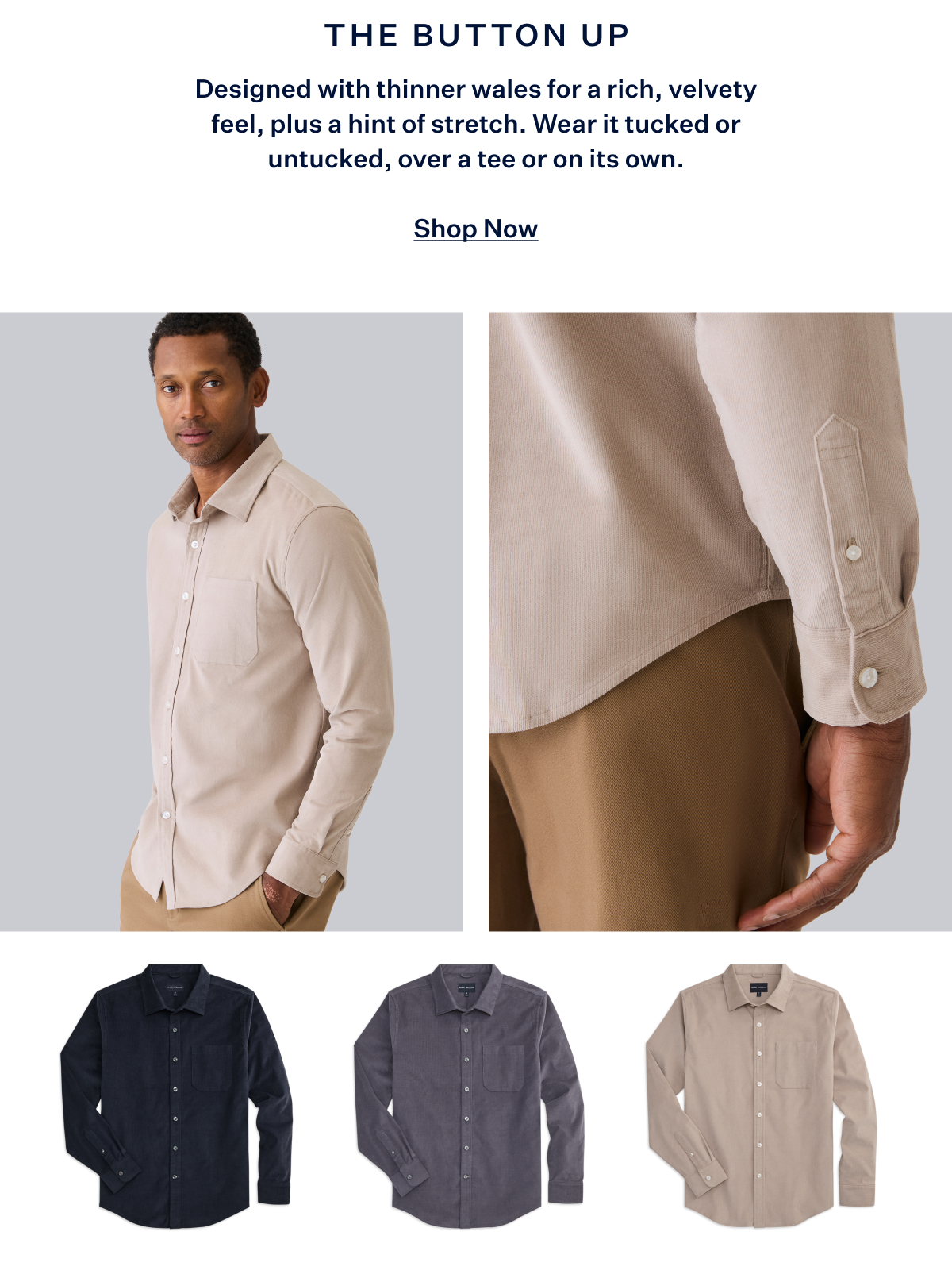 Corduroy Button Up. Shop Now