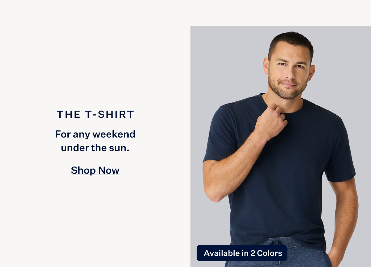 Man weraing Linen Jersey Crew Neck Shirt in Total Eclipse