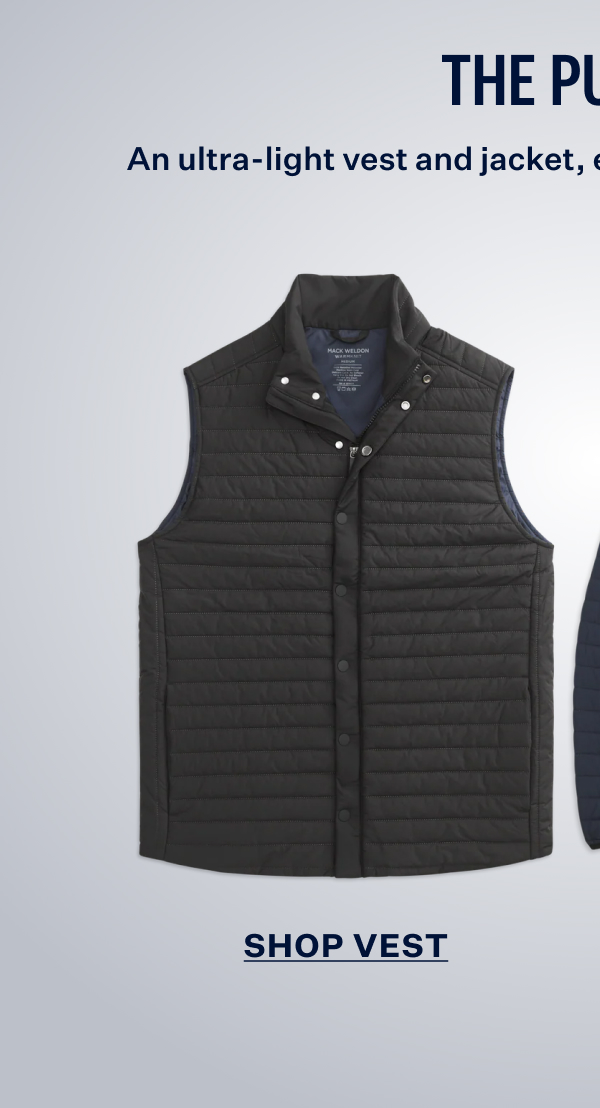 WARMKNIT AIR Puffer Vest in True Black / Total Eclipse Liner