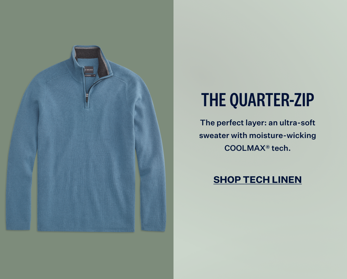 Tech Merino Quarter-Zip Sweater in Ice Storm