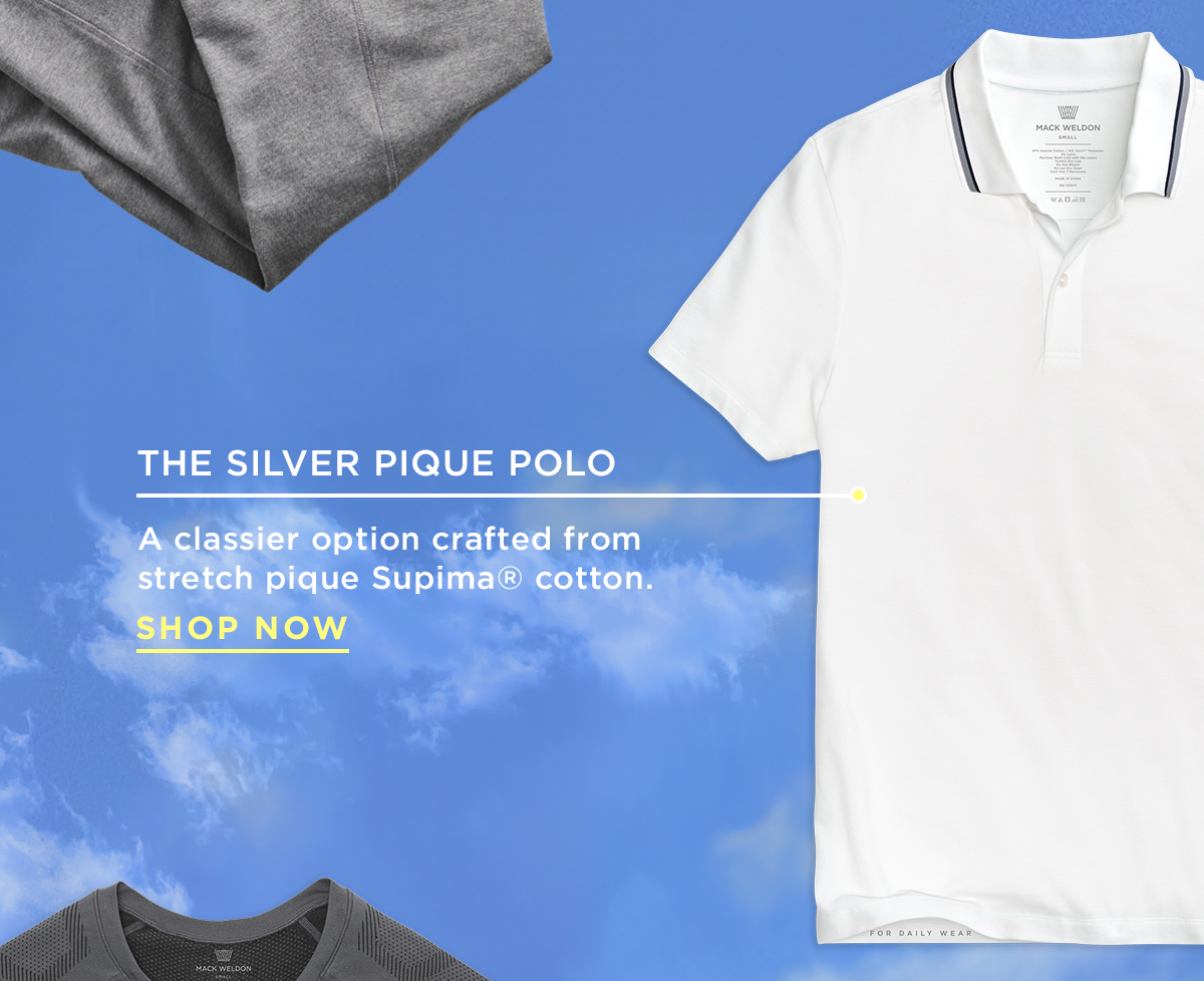 Silver Pique Polo
