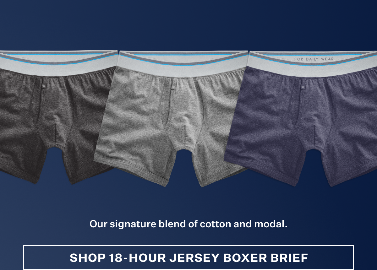 Image featuring three pairs of 18-Hour Jersey Boxer Brief