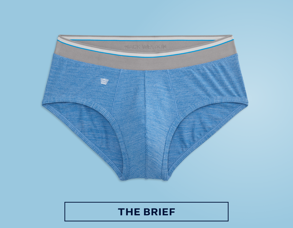 Front view of Airknitx Brief in Racing Blue Heather
