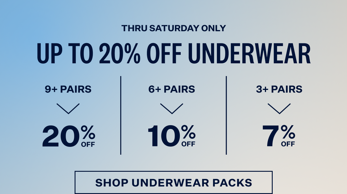 Up to 20% Off Underwear