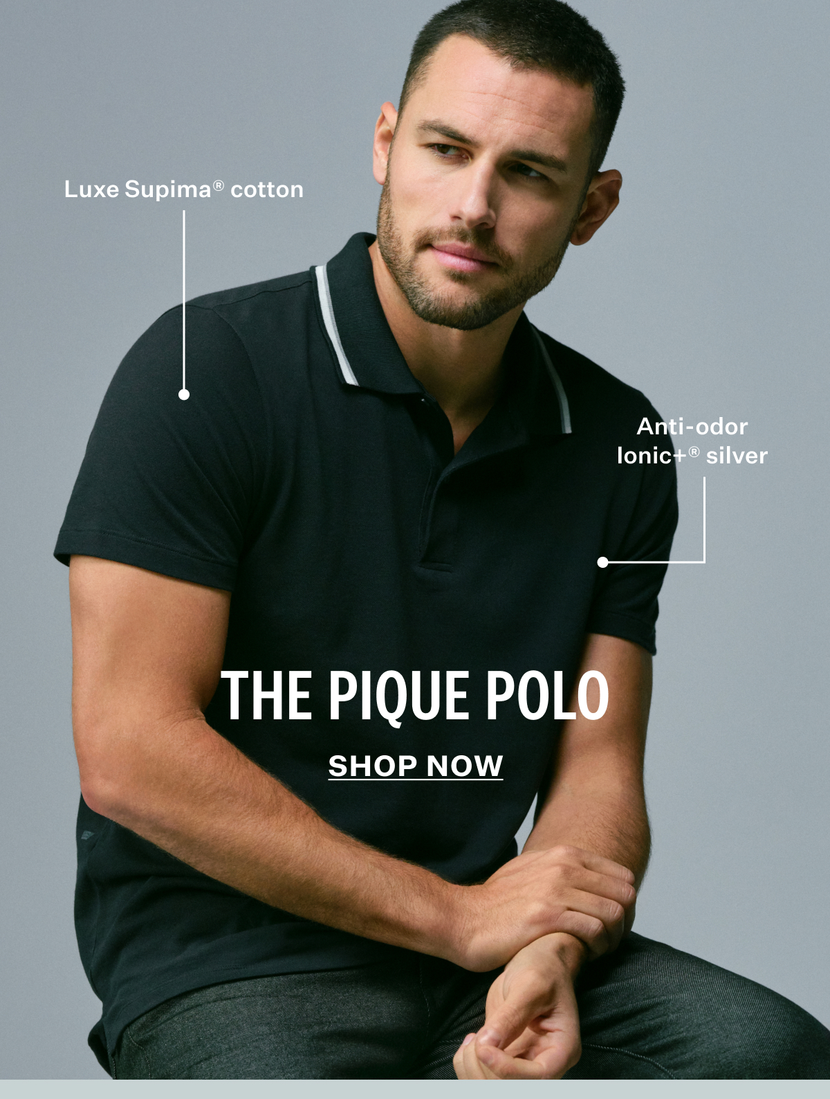 SILVER Pique Polo