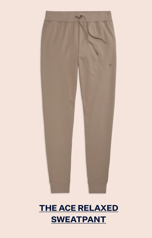 Front view of Ace Relaxed Sweatpant in Desert Taupe