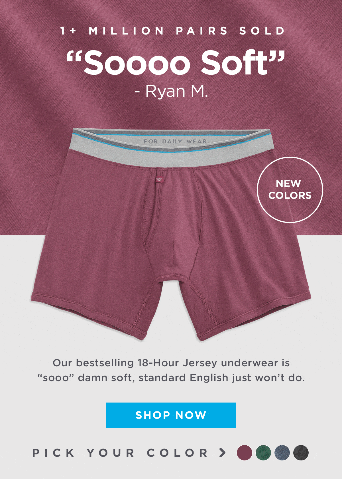 18-Hour Jersey Boxer Brief