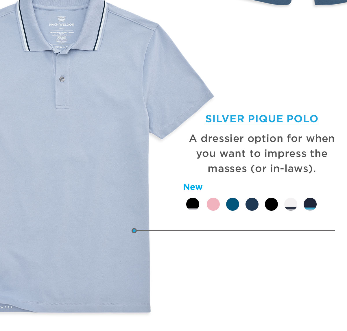 Silver Pique Polo